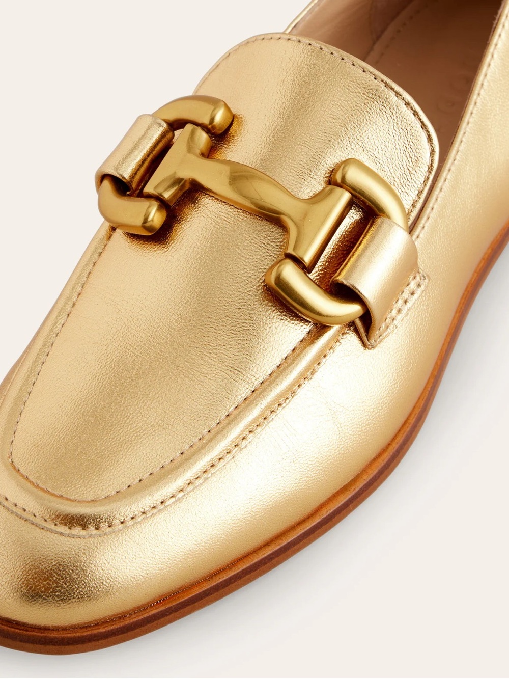 Boden Iris Snaffle Metallic Gold Leather Loafers - Picture 13 of 13